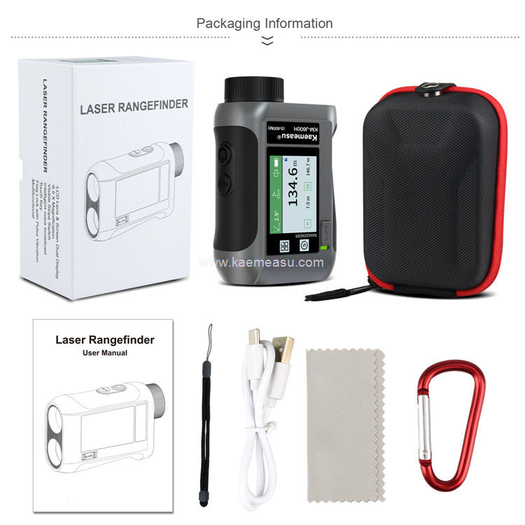 Kaemeasu Transmisión de voz Golf Rangefinder Telescopio con pantalla táctil LCD J600