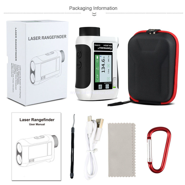 Kaemeasu Transmisión de voz Golf Rangefinder Telescopio con pantalla táctil LCD J600