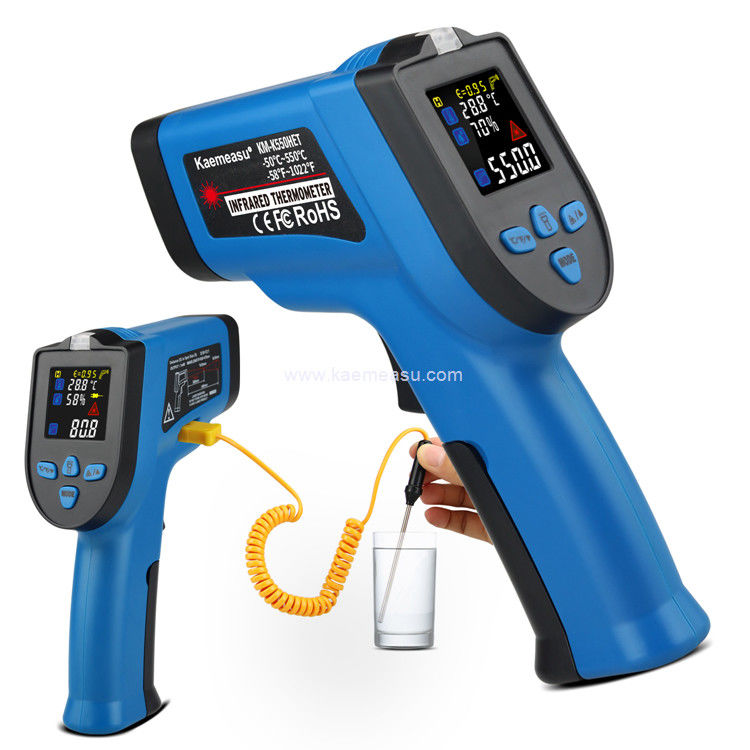 Kaemeasu 550°C Pantalla de color Sin toque Termómetro con termopareja tipo K