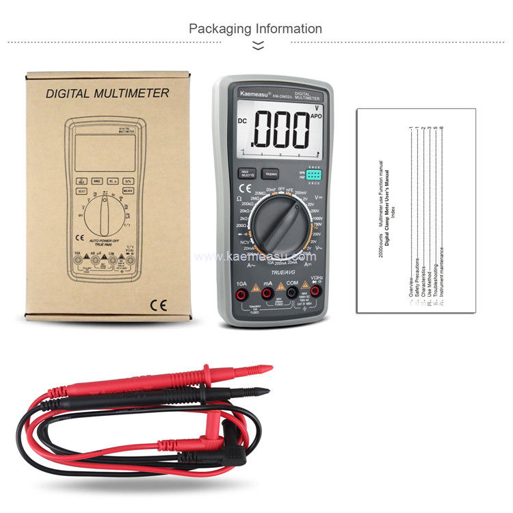 Kaemeasu 02A Voltímetro industrial portátil Aneng Multitester digital NCV T RMS Medidor de prueba eléctrico