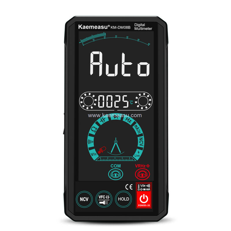 Kaemeasu 08B Muestreo a color Testeador de multimétricos Electricista Voltímetro NCV Ture RMS Testeador de voltaje 150g