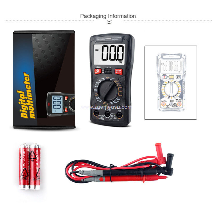 Kaemeasu 09A Multiméter digital Ture RMS Medición de voltaje de corriente 2000 Cuentas Clamp Meter