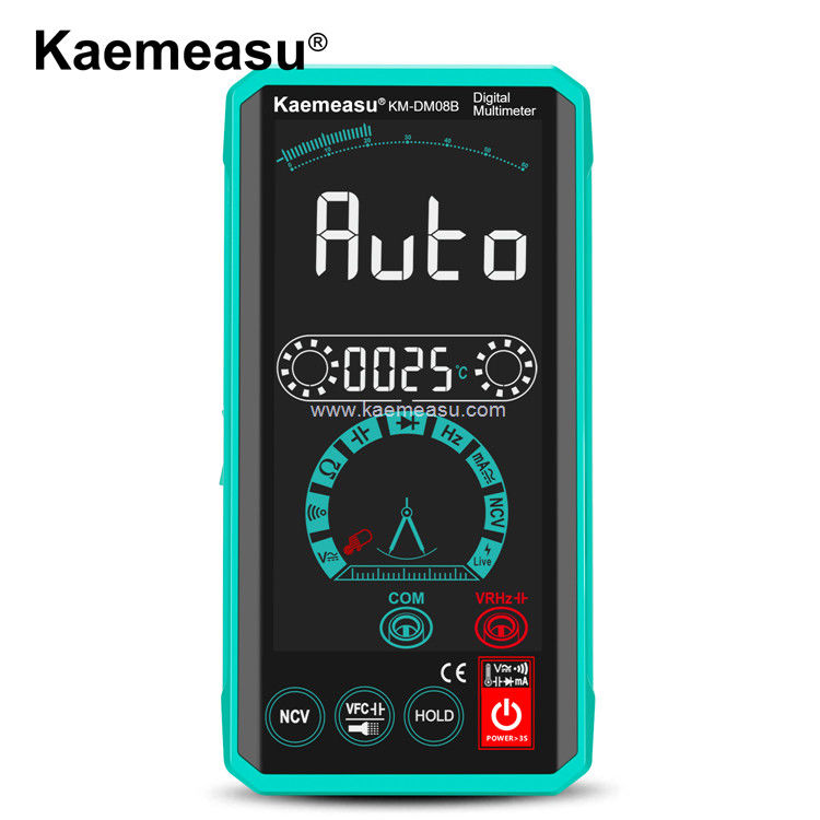 Kaemeasu 08D Controlador de control de voz Testeador de multímetro Electricista Voltímetro NCV Ture RMS Testeador de voltaje