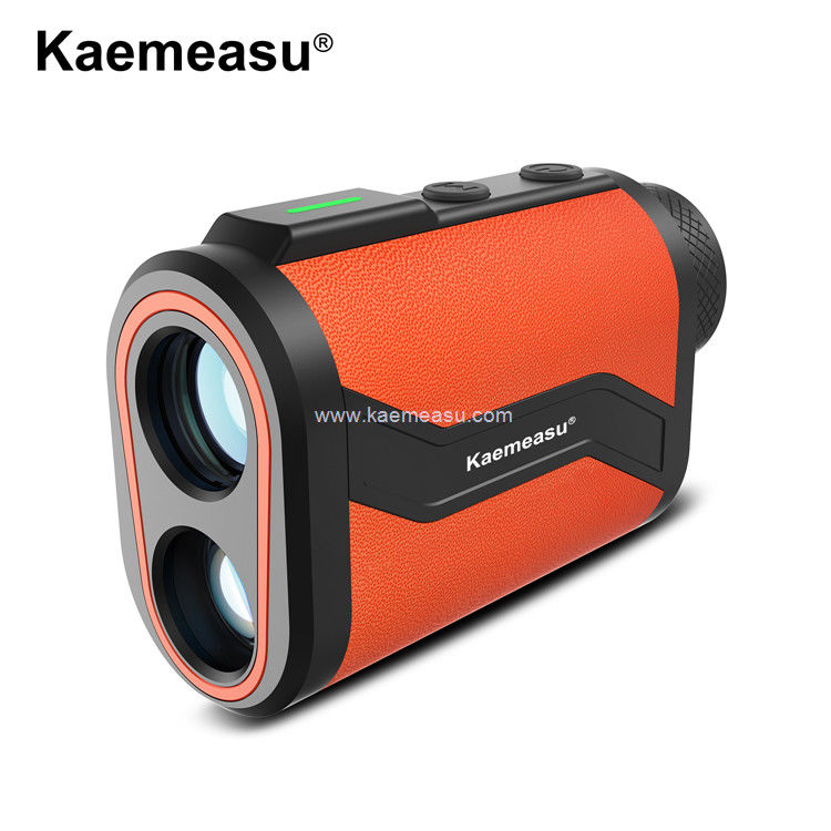 Kaemeasu Golf Rangefinder 6.5X de cuero de aluminio con caparazón Laser Rangefinder con la función del imán de bloqueo del asta de bandera MAL600