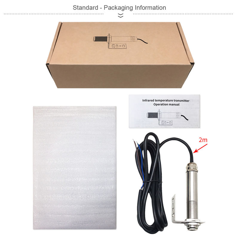 Kaemeasu 4 ~ 20 mA Transmisor de acero inoxidable Sensor de temperatura infrarroja sin contacto -20 ~ 600 °C