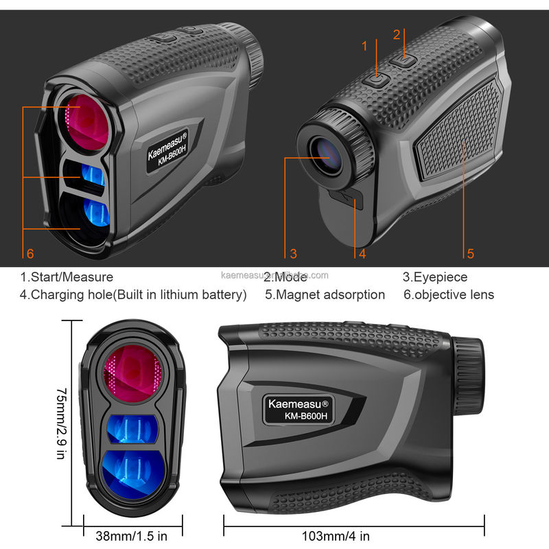 Kaemeasu Múltifunción Laser Distance Meter Telescopio Golf Laser Rangefinder de caza Regla electrónica con adsorción magnética