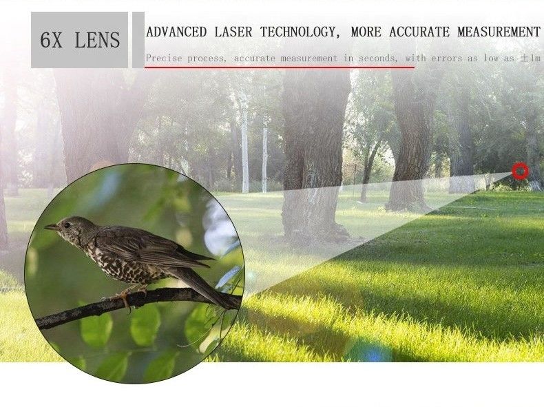 Cazado Rangofinder Deporte al aire libre Distancia láser Medidor de distancia láser Rangofinder de golf Rangofinder telescopio diástimetro