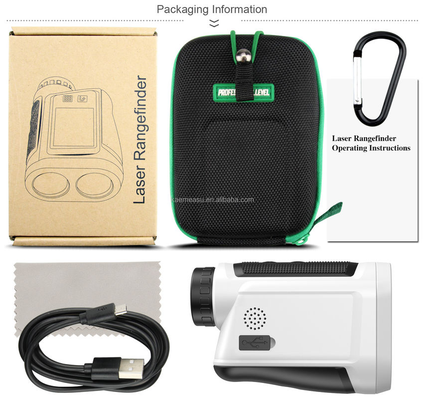 OEM 6x Medidor de distancia Laser Montado Medidor de distancia Golf Medidor de distancia láser Batería de litio Tipo de toque recargable Pantalla de color IP54