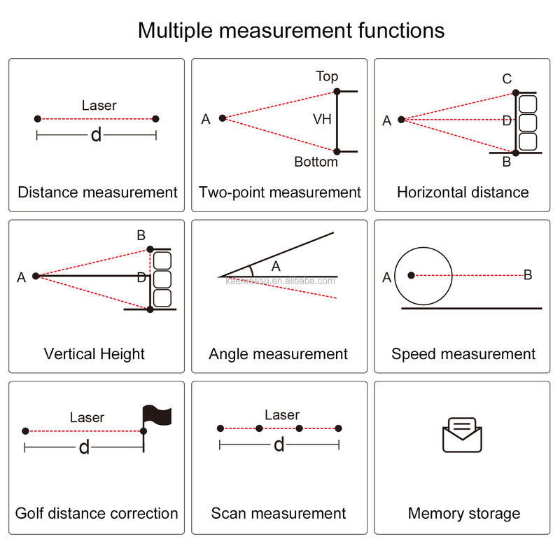 Alta Precisión Golf portátil al aire libre Laser Rangefinder Diástimetro de deportes al aire libre Telescopio electrónico para la caza