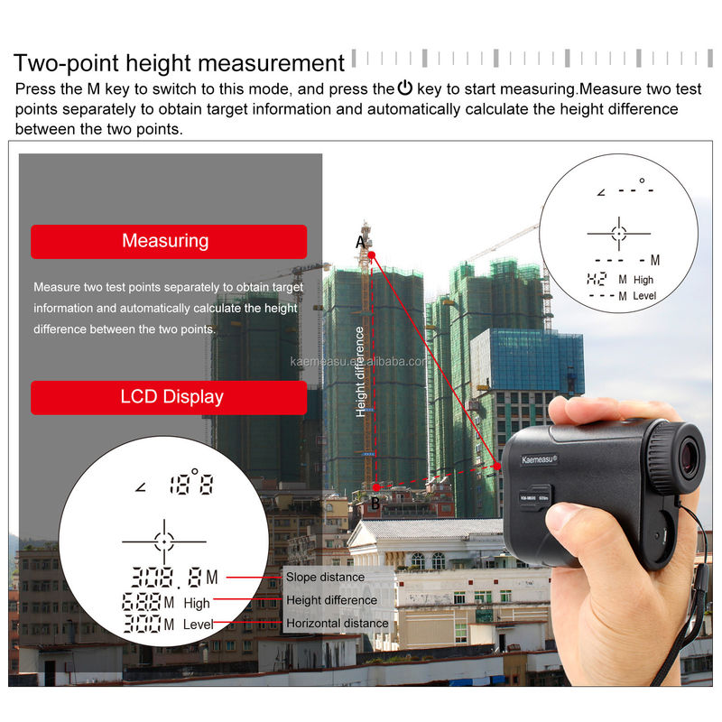 Telescopio Término láser Término láser portátil de carga USB Término láser de distancia monocular Golf Término de caza de caza 600M/656Yd