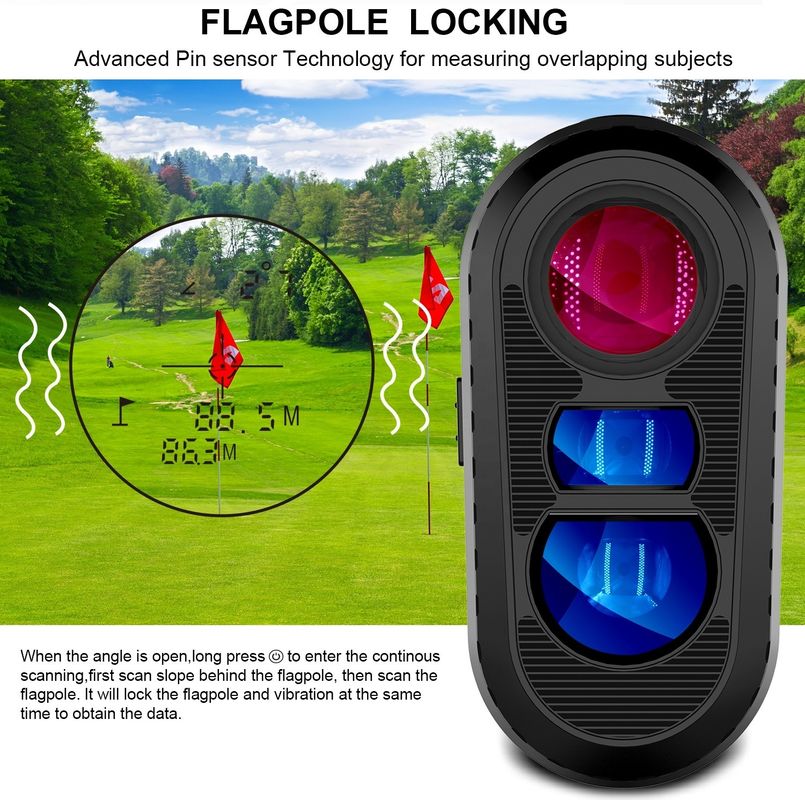 OEM ODM Telescopio de alcance 600/800/1000m Medidor de distancia de golf Módulos múltiples Telescopio de alcance láser con interruptor de pendiente