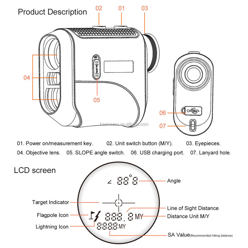 Nuevo llegada Laser Distance Meter Cazador Distanzímetro Disparar al aire libre Deporte Telescopio Golf Distanzímetros láser