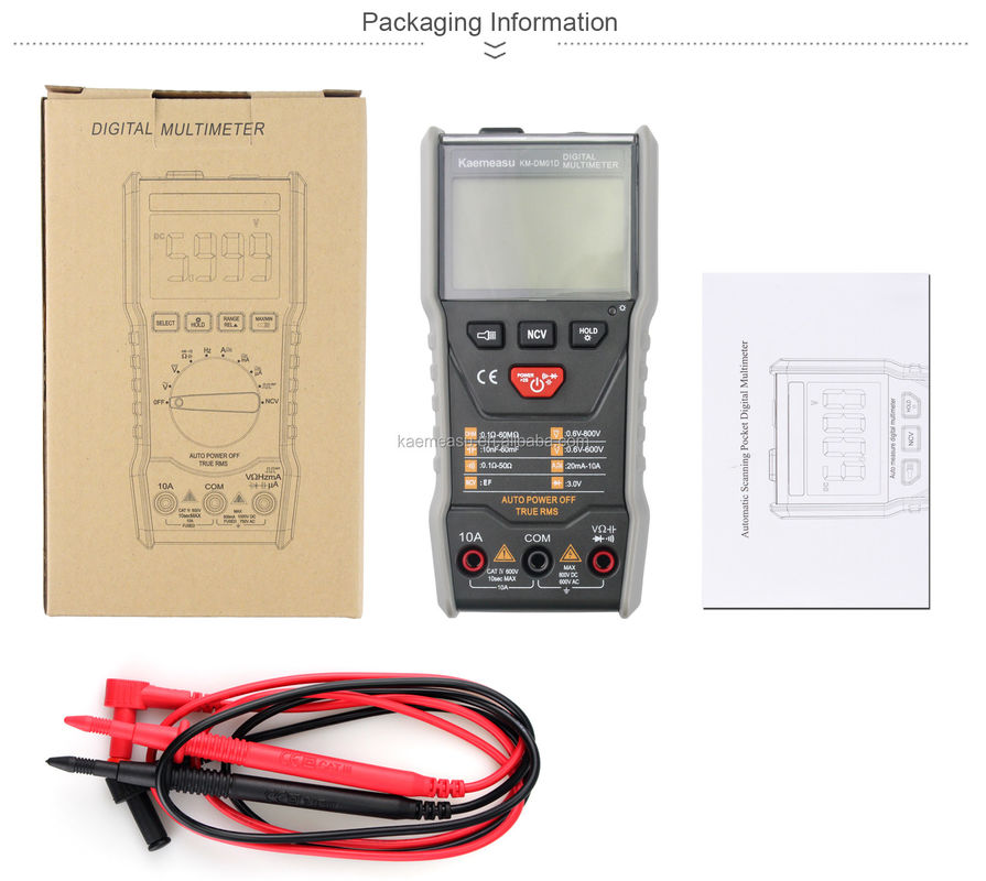 OEM ODM Smart Multimeter 6000 Cuentas Banco de electricista Multiméter Mini portátil Ture RMS Square Wave Salida Multimetros digitales