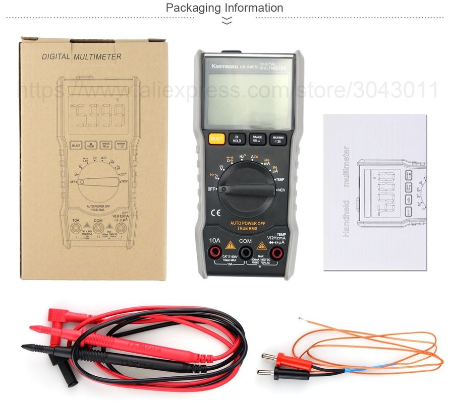 OEM ODM Digital multi tester T-rms multimetro electrónico Ncv Ohm Hz Tester avometer Mini multimetro portátil para la venta