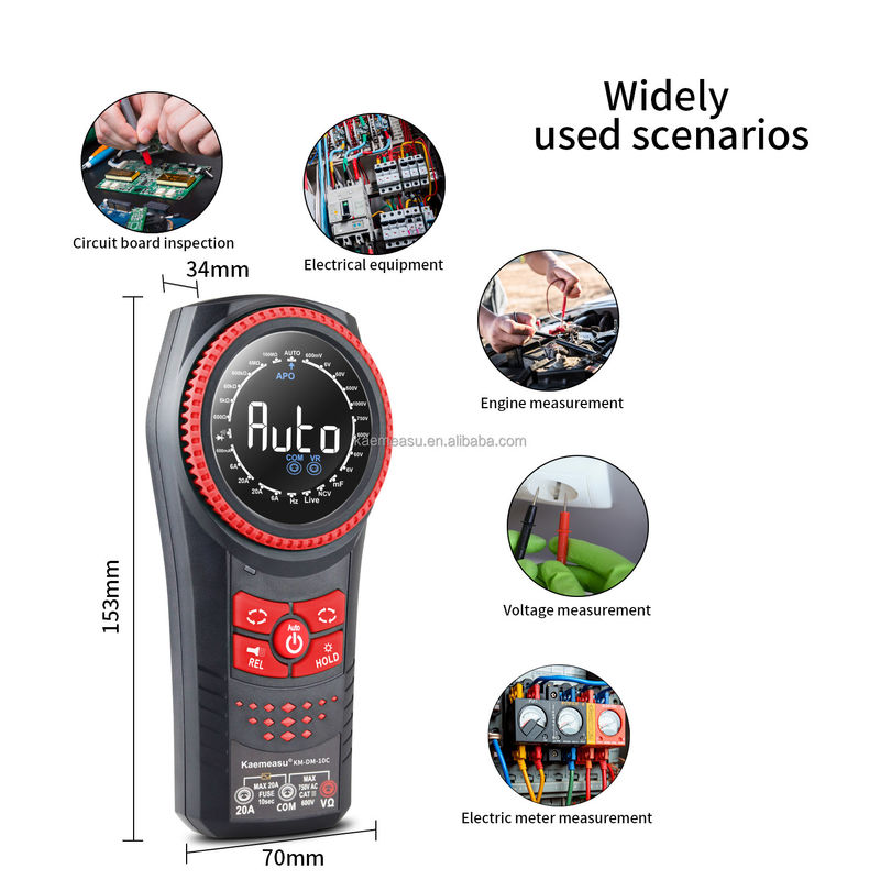 Auto Range Voltage Meters NCV TRMS Diodo de prueba de corriente de resistencia de prueba de abrazaderas Multimetro multimetros digitales inteligentes