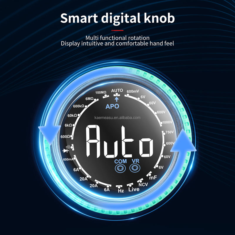 Multimétro de prueba de continuidad de tensión medidor de mando giratorio inteligente multimétricos multimétricos digitales