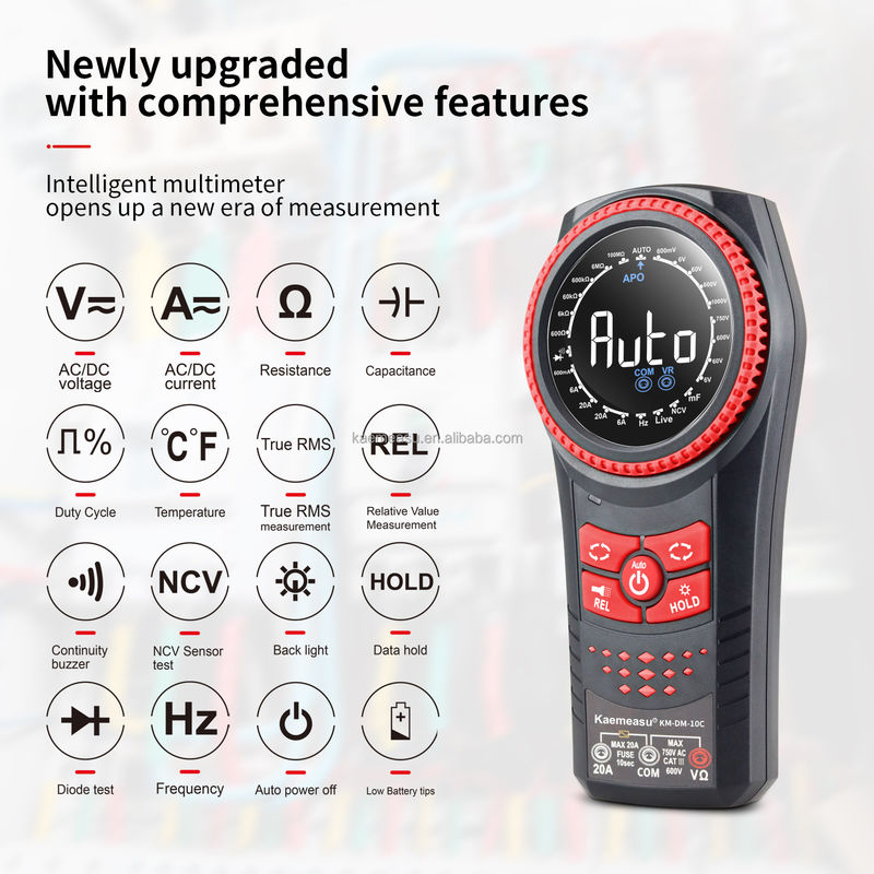 Auto Range Multimetro NCV Voltage Current Smart Digital Multimeter Tester Continuidad Botón giratorio Multimetro digital profesional