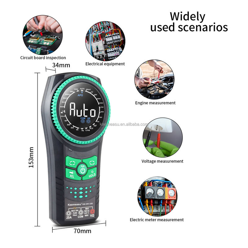 Auto Range Voltage Meters NCV TRMS Diodo de prueba de corriente de resistencia de prueba de abrazaderas Multimetro multimetros digitales inteligentes