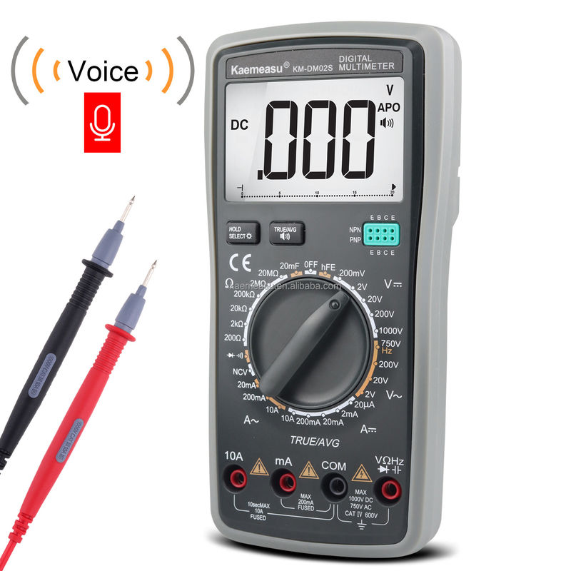 1000V Medidores de tensión Multimetro Electricianos profesionales Dattery Medidor de tensión Tester de resistencia Multimetro digital inteligente