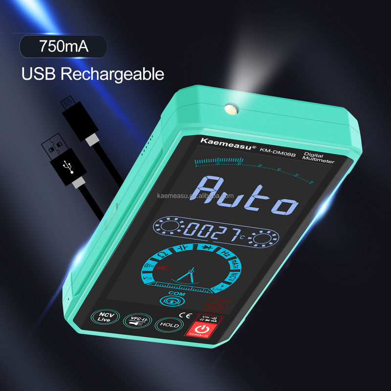 Interacción inteligente entre el hombre y la máquina Multimétricos de pantalla LCD a color Tester de tensión Recargable Multimetro digital inteligente