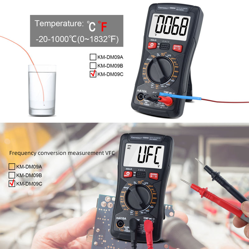 Mini multimétrico digital multifunción para medir la resistencia y la continuidad 200mV-1000V 40-40mF