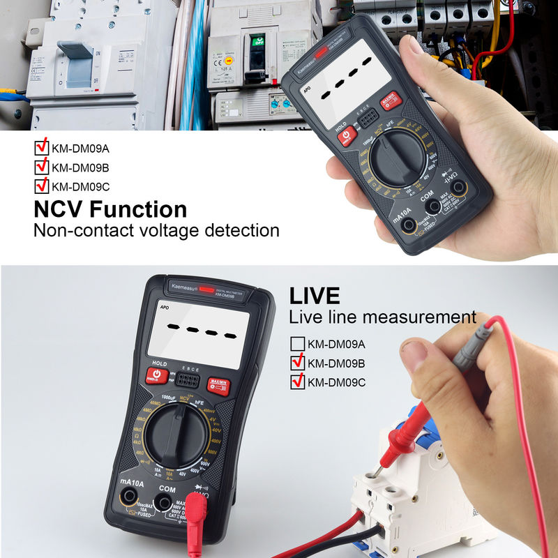 Mini multimétrico digital multifunción para medir la resistencia y la continuidad 200mV-1000V 40-40mF