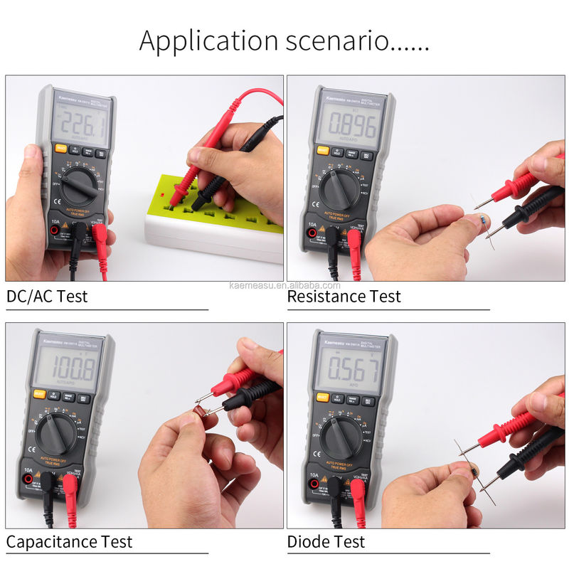 Mini Mulímetros portátiles de alta precisión Auto Range Tester de tensión de corriente para mediciones precisas