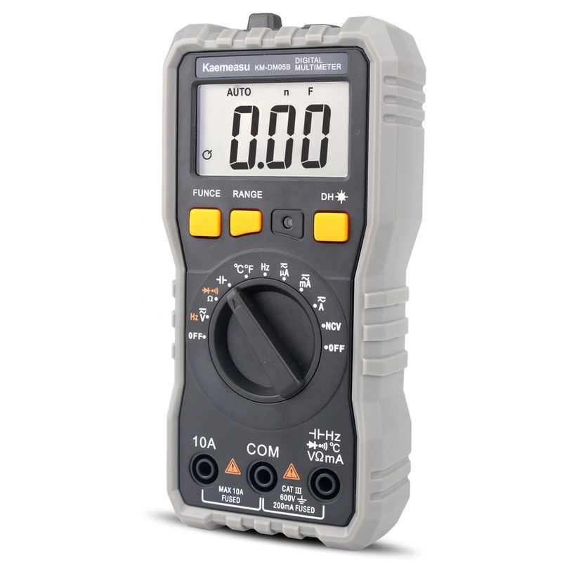 Mini Multimetro Digital DC/AC Amperio de Voltado Corriente Ohm Temperatura T-rms Multimetro digital de alta precisión para electricistas
