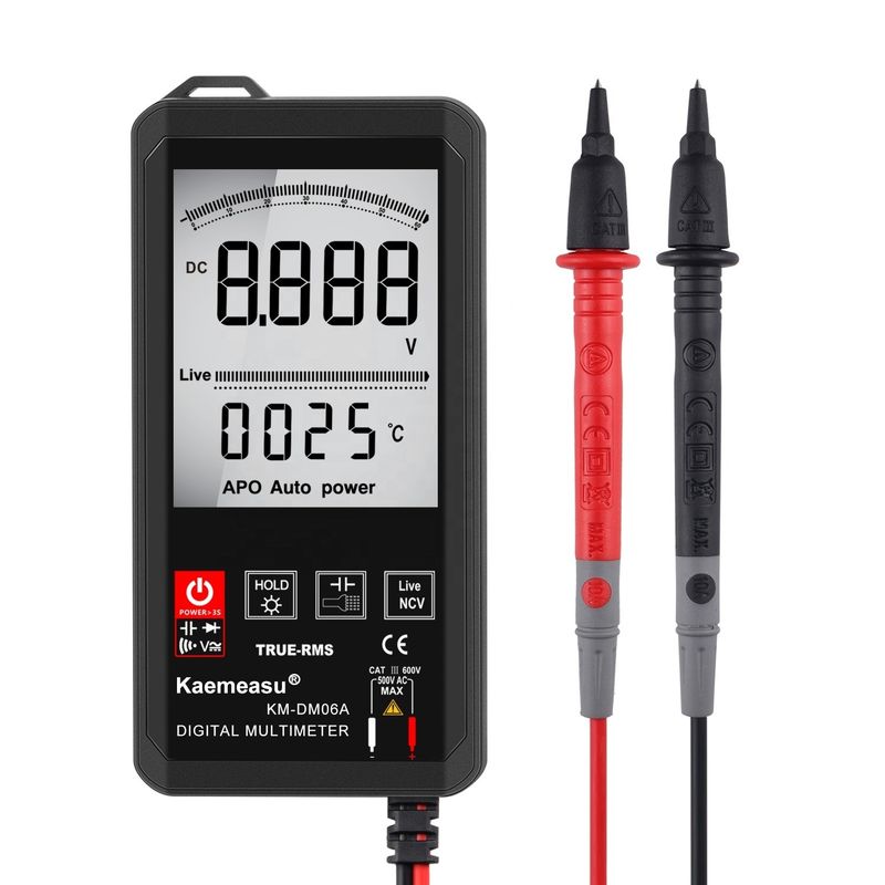 Gran pantalla Auto Rango Toque Multimetro Digital Verdadero RMS Multimetro Digital AC DC Voltado Mini Multimetro de bolsillo
