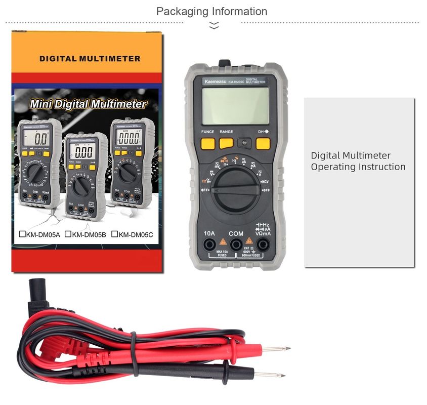 OEM ODM Auto gama 6000 Cuentas Smart Multitester Equipo de laboratorio Multimetros eléctricos digitales
