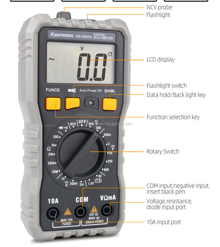 Mejor Vendedor Mini Multiméter Multimetros digitales portátiles Profesional de electricidad Smart NCV Diodo Banco de prueba Multimetros