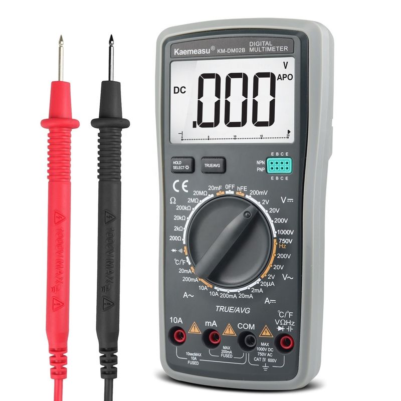 Alta precisión anti quemaduras 1000V Multimétricos digitales pantalla LCD Voltmétrico de verdadera función RMS Multimétrico con sonda de temperatura