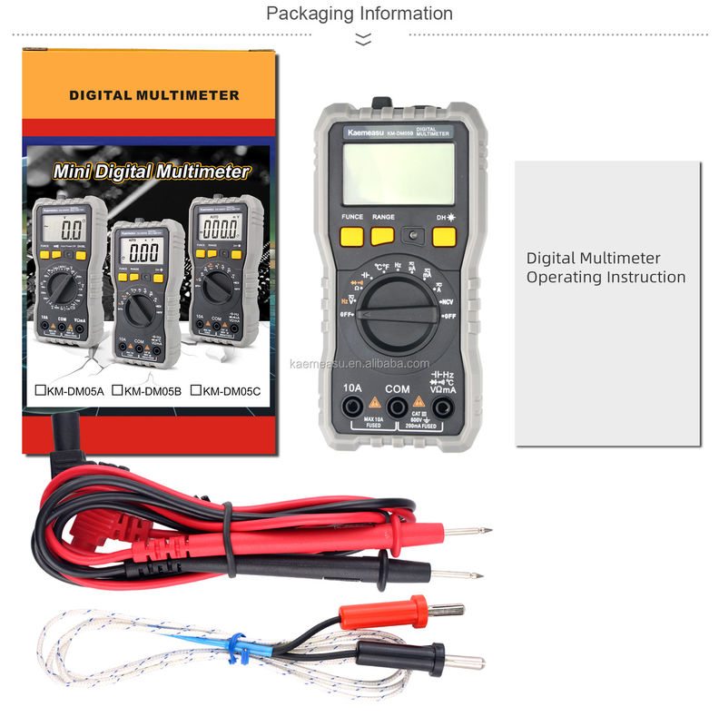 Mini multimetro CC AC Voltagem Corriente Ohm Temperatura T-rms Prueba de alta precisión Electricianos inteligentes Mulímetros digitales Precio