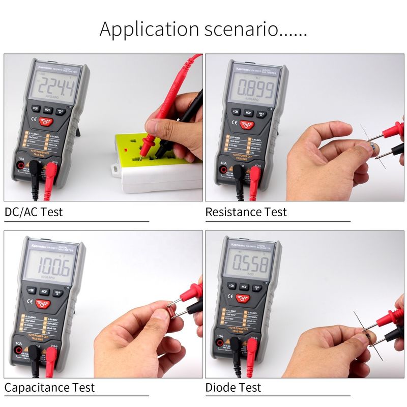 Equipo de laboratorio de mini multitester portátil Tester de resistencia Tester de batería Tester de instrumento eléctrico Multimetros digitales