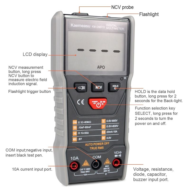 Venta caliente Anticombustión Multitester Tester de resistencia de voltaje Auto Rangeing Profesional Industrial Multimétricos digitales precio