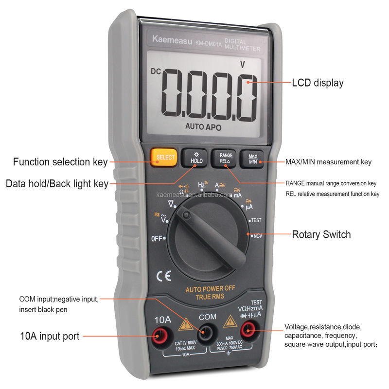 Venta directa de fábrica Multi Tester 6000 cuenta con mini eléctrico portátil multimetros digitales de autorange