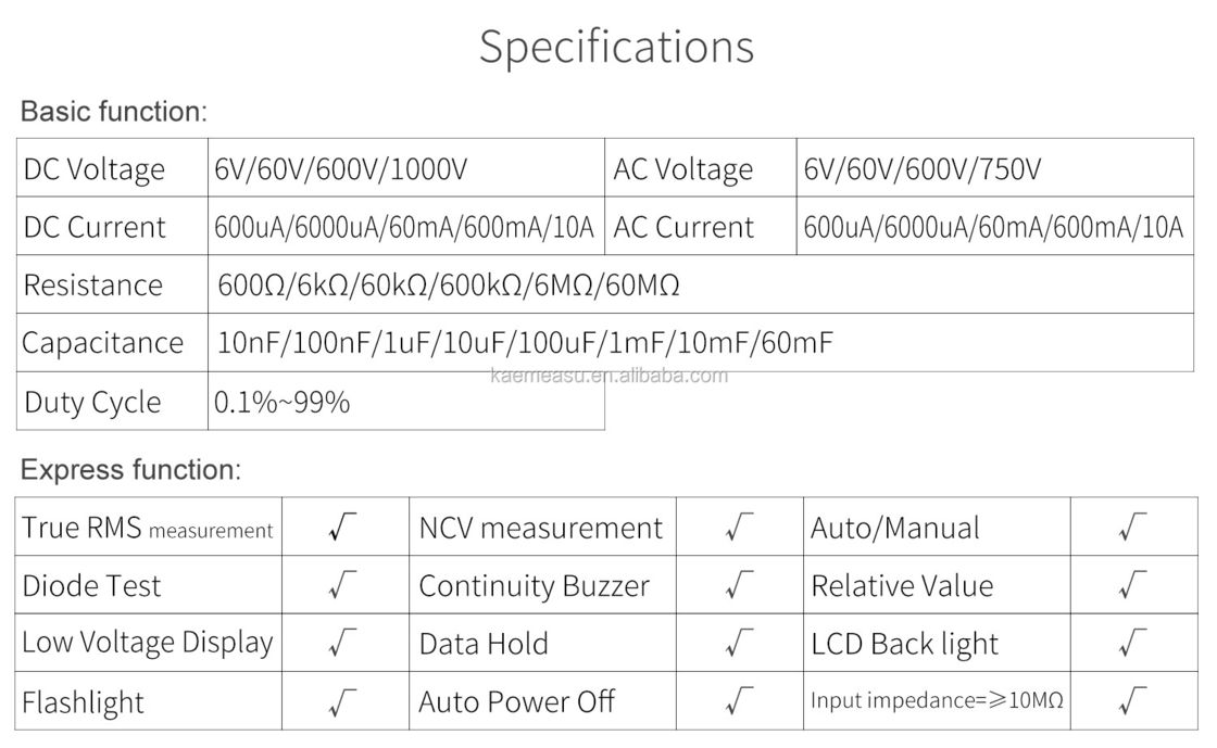Venta en caliente Eléctrico Multi Tester Mini Portátil Smart Auto Range Multimetro digital Precio