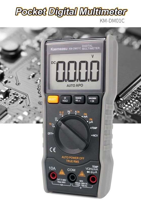 Multimétricos eléctricos antiquema de verdadero rms Ncv Ohm Hz Tester Multimétricos digitales inteligentes con sonda de temperatura
