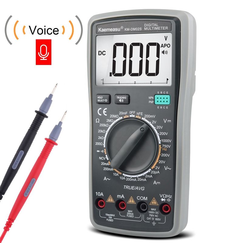 OEM ODM Multimetro electrónico DC AC NCV profesional True RMS Tester Rango automático Multimetros inteligentes de informes de voz