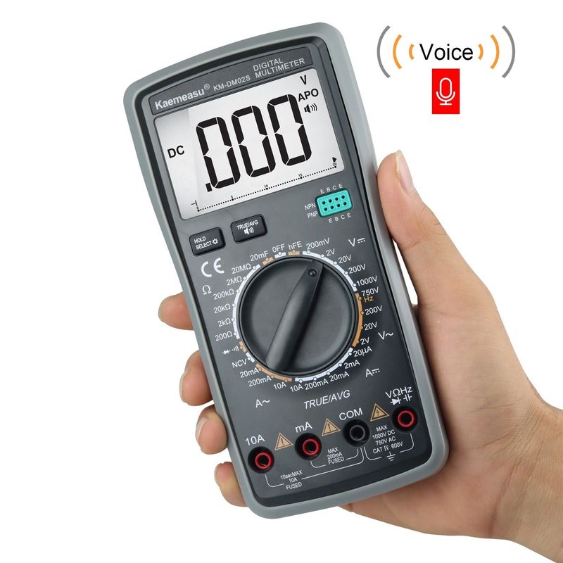 Multitestador de voz inteligente Rango automático Equipo de laboratorio multifunción Tester de resistencias Multiméter digital