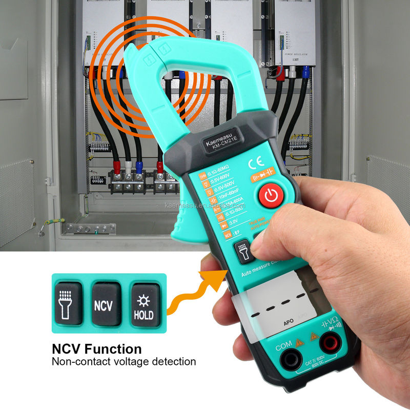 600A Medición de corriente Trms Rango automático Amperiómetro de tensión Hz Ohm Ncv Tester Multimétro Amperiómetro Clampadora 21E