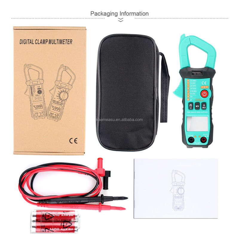 600A Medición de corriente Trms Rango automático Amperiómetro de tensión Hz Ohm Ncv Tester Multimétro Amperiómetro Clampadora 21E