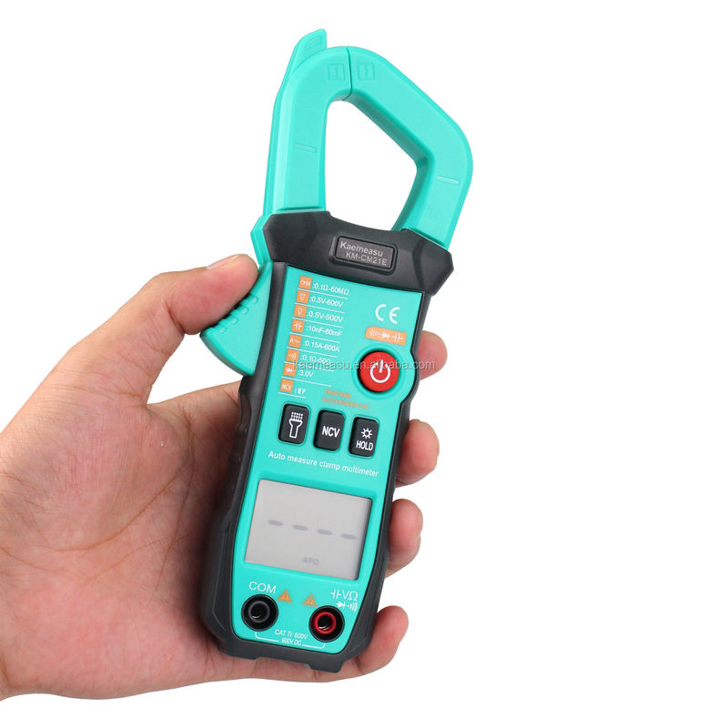 600A Medición de corriente Trms Rango automático Amperiómetro de tensión Hz Ohm Ncv Tester Multimétro Amperiómetro Clampadora 21E
