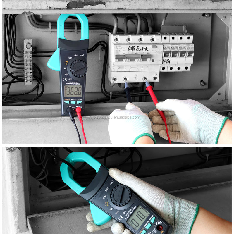 Componentes eléctricos ABS 300g Digital AC DC Clamp Meter Autónomo de alcance Multimetro verdadero Rms Ncv Ampímetro