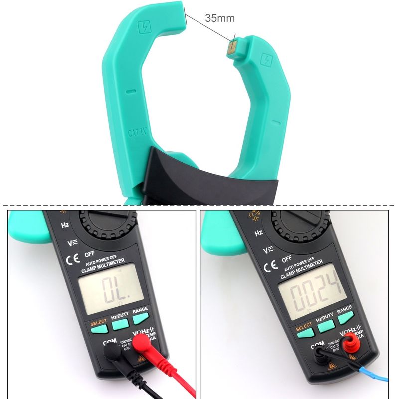 Componentes eléctricos ABS 300g Digital AC DC Clamp Meter Autónomo de alcance Multimetro verdadero Rms Ncv Ampímetro