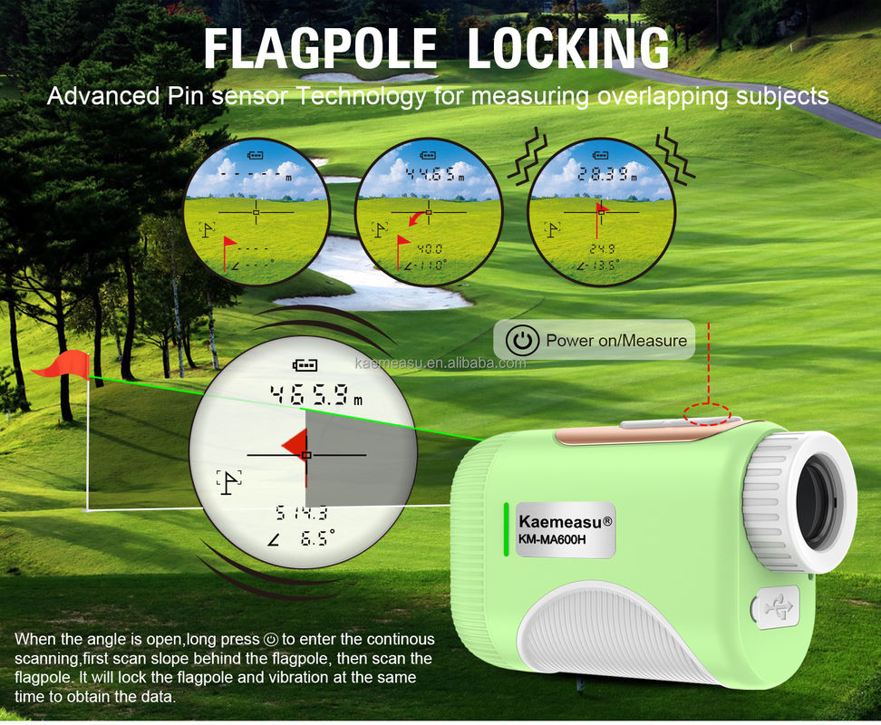 OEM 1200m Golf Slope alcance láser medidor de distancia telescopio de grado industrial golf láser medidores de distancia color verde