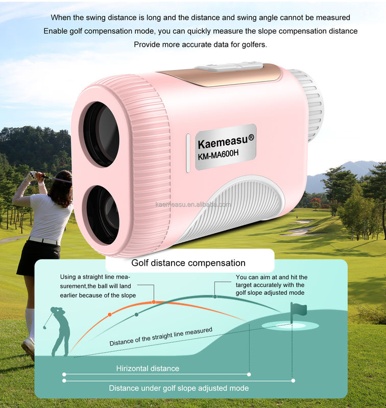 OEM 1000m Golf Slope alcance láser medidor de distancia golf láser medidores de distancia color rosa para niños y mujeres