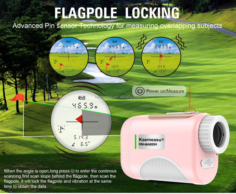 OEM 1000m Golf Slope alcance láser medidor de distancia golf láser medidores de distancia color rosa para niños y mujeres
