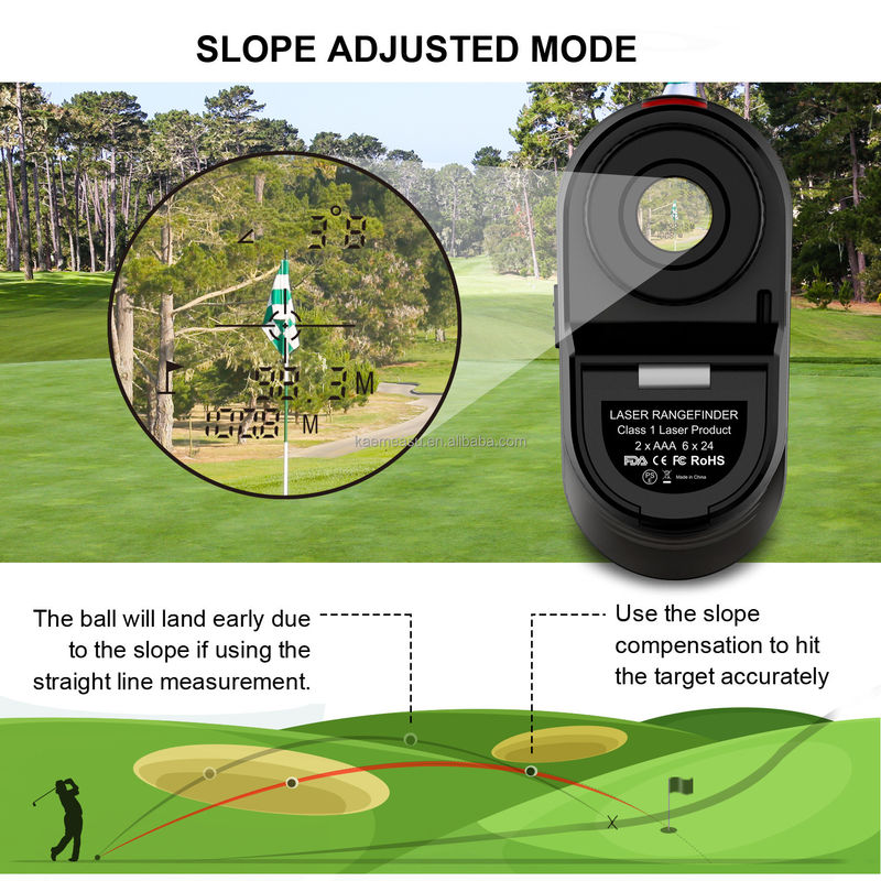 D450m Batería Laser Distancia Medidor de alcance Golf Medidor de distancia Alcance de caza con Clase 1 Nivel de seguridad de láser -20-50C