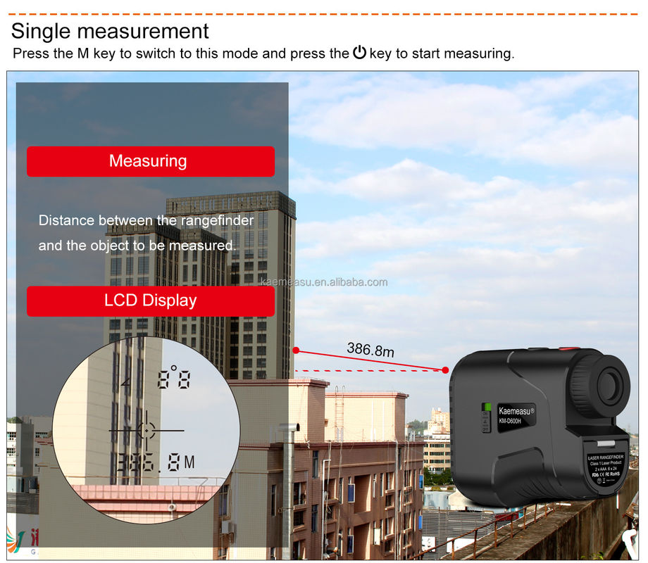 D1000m Medidor de cinta láser digital Cazador Distanzímetro Dispositivo electrónico de medición Construcción y deportes al aire libre